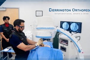 Ultrasound-guided PRP injection for knee pain at Derrington Orthopedics Carlsbad
